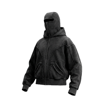 [PREORDER] Obsidian Acid Wash Balaclava Hoodie