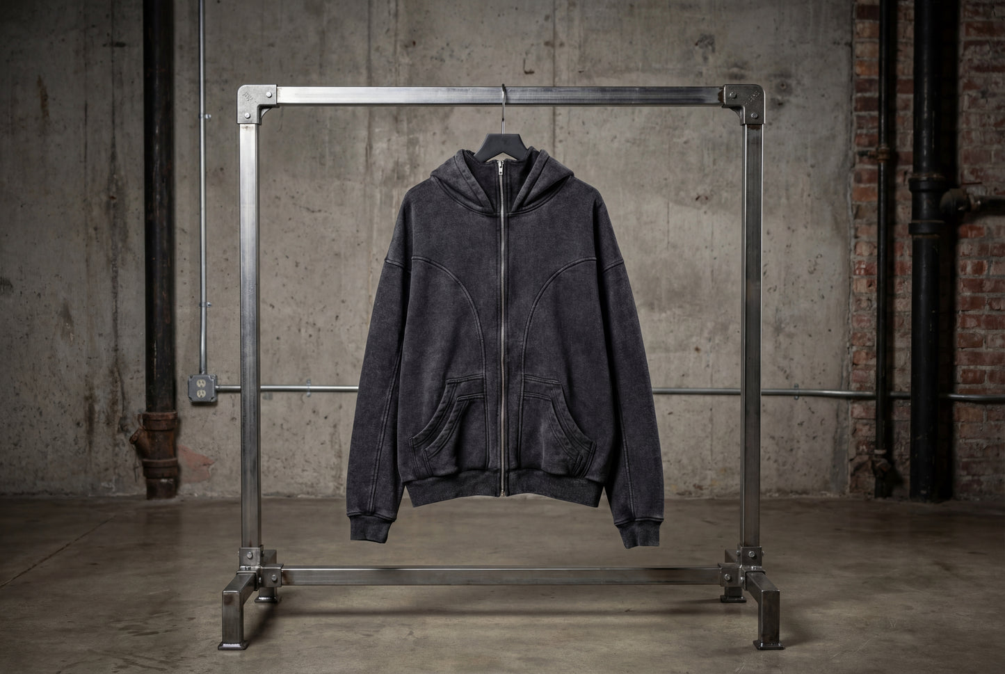 [PREORDER] Obsidian Acid Wash Balaclava Hoodie